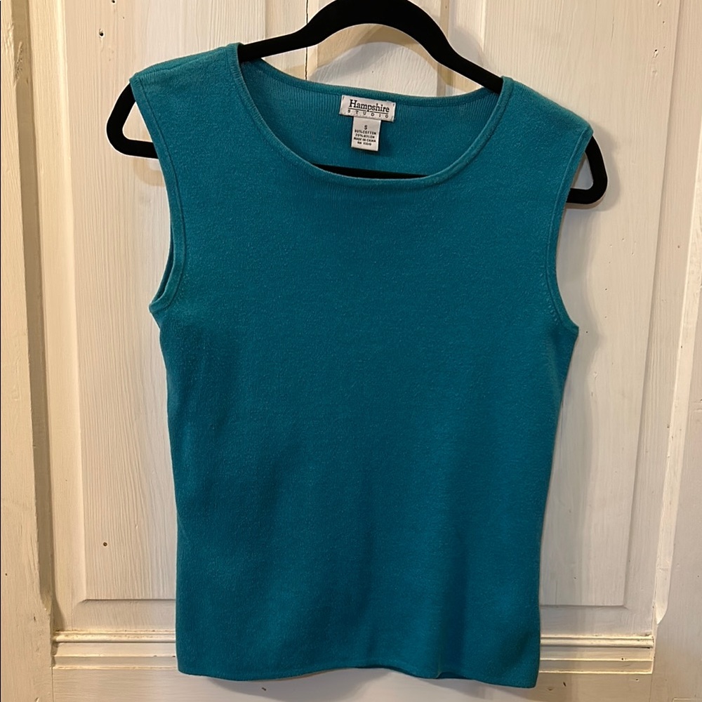 Hampshire Studio Vibrant Blue Fitted Sleeveless Tank, size S
